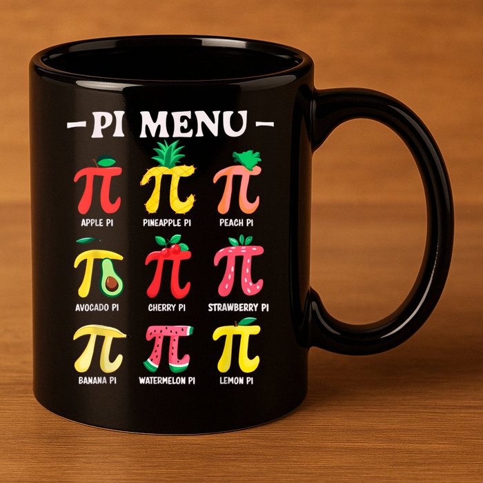 Pie Menu Funny Pi Day Pi 3.14 Math Teacher PI Symbol Pie Pun 11oz C Handle Ceramic Mug