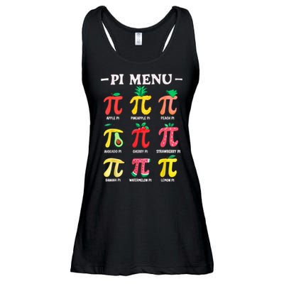 Pie Menu Funny Pi Day Pi 3.14 Math Teacher PI Symbol Pie Pun Ladies Essential Flowy Tank