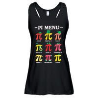 Pie Menu Funny Pi Day Pi 3.14 Math Teacher PI Symbol Pie Pun Ladies Essential Flowy Tank
