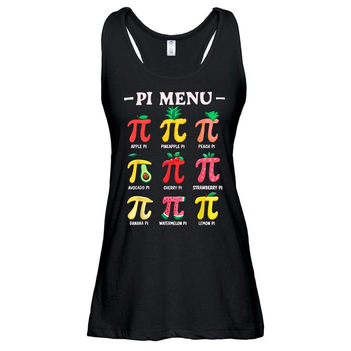 Pie Menu Funny Pi Day Pi 3.14 Math Teacher PI Symbol Pie Pun Ladies Essential Flowy Tank