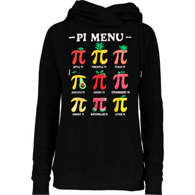 Pie Menu Funny Pi Day Pi 3.14 Math Teacher PI Symbol Pie Pun Womens Funnel Neck Pullover Hood