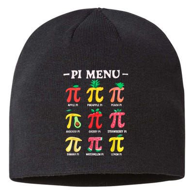 Pie Menu Funny Pi Day Pi 3.14 Math Teacher PI Symbol Pie Pun Sustainable Beanie