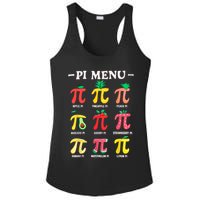 Pie Menu Funny Pi Day Pi 3.14 Math Teacher PI Symbol Pie Pun Ladies PosiCharge Competitor Racerback Tank