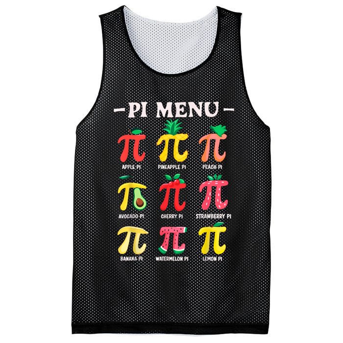Pie Menu Funny Pi Day Pi 3.14 Math Teacher PI Symbol Pie Pun Mesh Reversible Basketball Jersey Tank