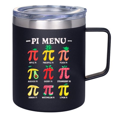Pie Menu Funny Pi Day Pi 3.14 Math Teacher PI Symbol Pie Pun 12oz Stainless Steel Coffee Mug