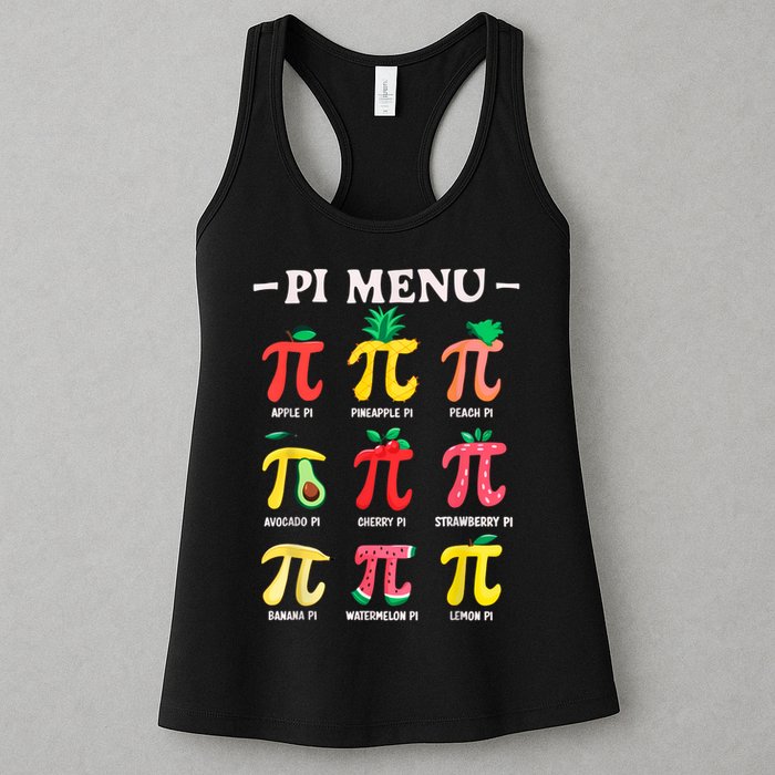 Pie Menu Funny Pi Day Pi 3.14 Math Teacher PI Symbol Pie Pun Womens Tank Top