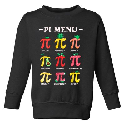 Pie Menu Funny Pi Day Pi 3.14 Math Teacher PI Symbol Pie Pun Toddler Sweatshirt
