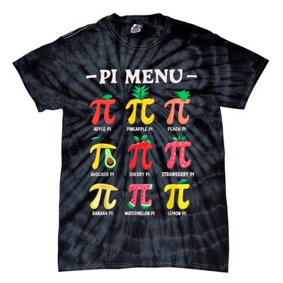 Pie Menu Funny Pi Day Pi 3.14 Math Teacher PI Symbol Pie Pun Tie-Dye T-Shirt