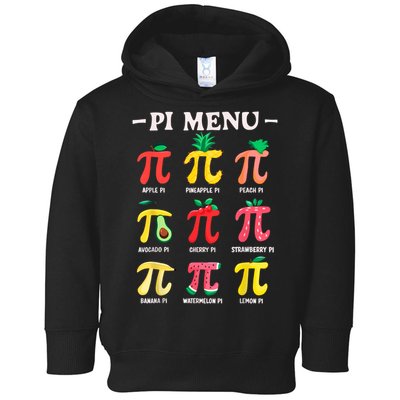 Pie Menu Funny Pi Day Pi 3.14 Math Teacher PI Symbol Pie Pun Toddler Hoodie