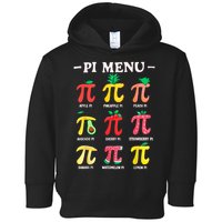 Pie Menu Funny Pi Day Pi 3.14 Math Teacher PI Symbol Pie Pun Toddler Hoodie