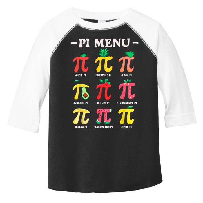 Pie Menu Funny Pi Day Pi 3.14 Math Teacher PI Symbol Pie Pun Toddler Fine Jersey T-Shirt