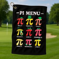 Pie Menu Funny Pi Day Pi 3.14 Math Teacher PI Symbol Pie Pun Golf Towel