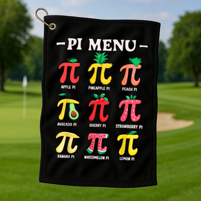 Pie Menu Funny Pi Day Pi 3.14 Math Teacher PI Symbol Pie Pun Golf Towel
