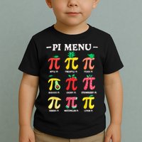 Pie Menu Funny Pi Day Pi 3.14 Math Teacher PI Symbol Pie Pun Toddler T-Shirt