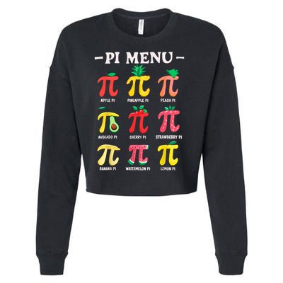 Pie Menu Funny Pi Day Pi 3.14 Math Teacher PI Symbol Pie Pun Cropped Pullover Crew
