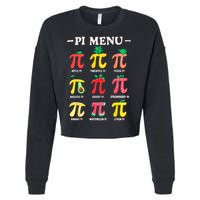 Pie Menu Funny Pi Day Pi 3.14 Math Teacher PI Symbol Pie Pun Cropped Pullover Crew