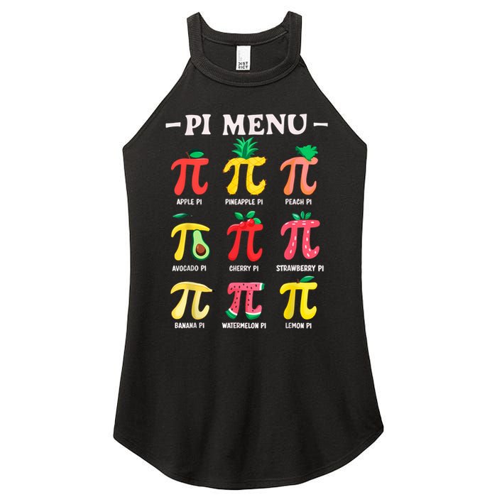 Pie Menu Funny Pi Day Pi 3.14 Math Teacher PI Symbol Pie Pun Women's Perfect Tri Rocker Tank