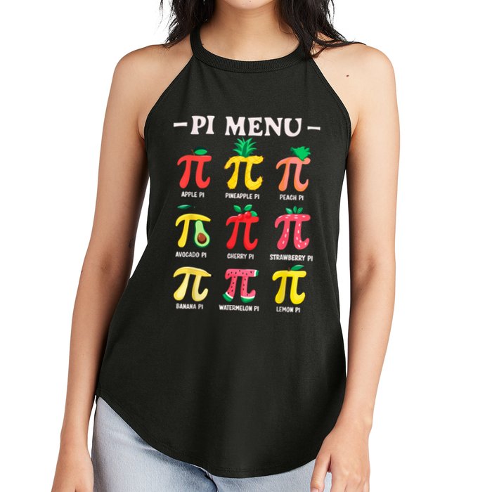 Pie Menu Funny Pi Day Pi 3.14 Math Teacher PI Symbol Pie Pun Women's Perfect Tri Rocker Tank