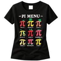 Pie Menu Funny Pi Day Pi 3.14 Math Teacher PI Symbol Pie Pun Womens T-Shirt