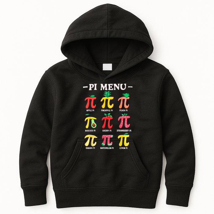 Pie Menu Funny Pi Day Pi 3.14 Math Teacher PI Symbol Pie Pun Kids Hoodie