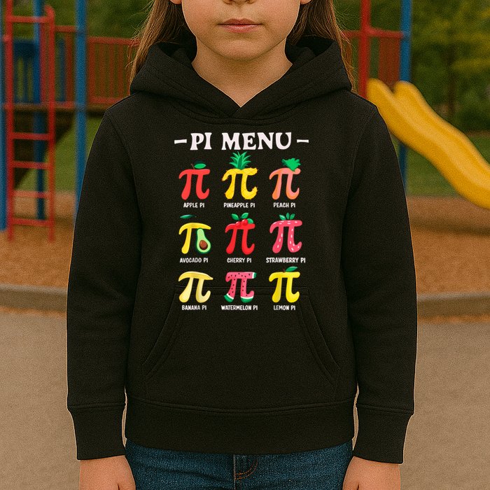 Pie Menu Funny Pi Day Pi 3.14 Math Teacher PI Symbol Pie Pun Kids Hoodie