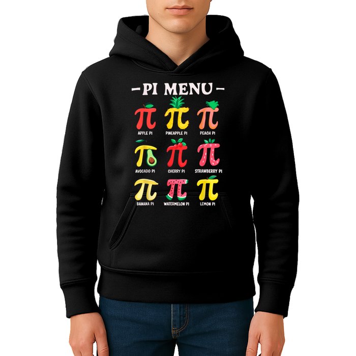 Pie Menu Funny Pi Day Pi 3.14 Math Teacher PI Symbol Pie Pun Kids Hoodie