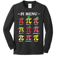 Pie Menu Funny Pi Day Pi 3.14 Math Teacher PI Symbol Pie Pun Kids Long Sleeve Shirt