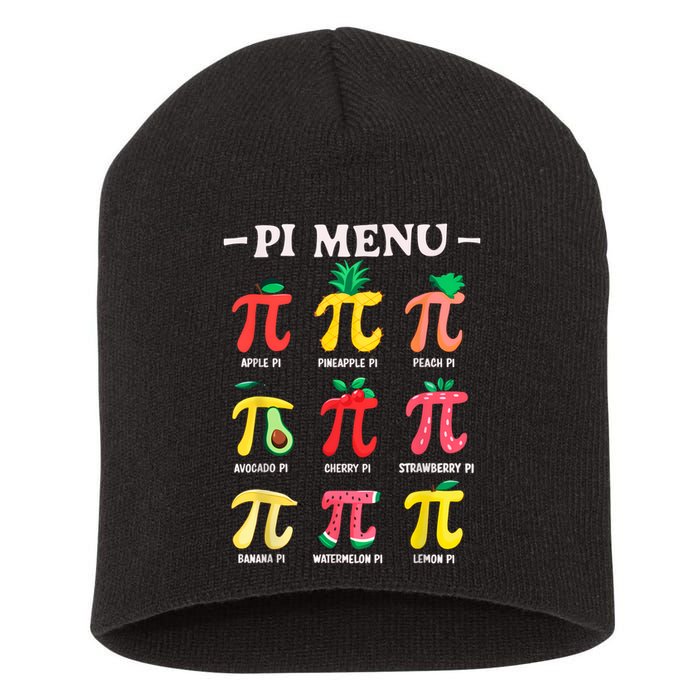 Pie Menu Funny Pi Day Pi 3.14 Math Teacher PI Symbol Pie Pun Short Acrylic Beanie