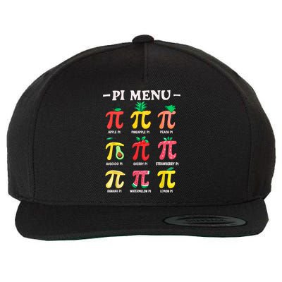 Pie Menu Funny Pi Day Pi 3.14 Math Teacher PI Symbol Pie Pun Wool Snapback Cap