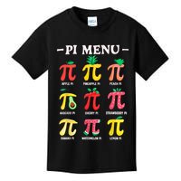 Pie Menu Funny Pi Day Pi 3.14 Math Teacher PI Symbol Pie Pun Kids T-Shirt