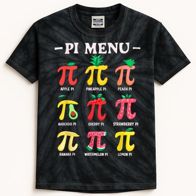 Pie Menu Funny Pi Day Pi 3.14 Math Teacher PI Symbol Pie Pun Kids Tie-Dye T-Shirt