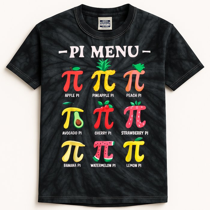 Pie Menu Funny Pi Day Pi 3.14 Math Teacher PI Symbol Pie Pun Kids Tie-Dye T-Shirt