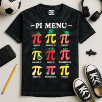 Pie Menu Funny Pi Day Pi 3.14 Math Teacher PI Symbol Pie Pun Kids Tie-Dye T-Shirt
