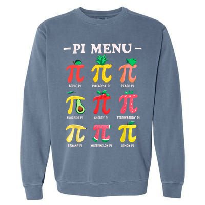 Pie Menu Funny Pi Day Pi 3.14 Math Teacher PI Symbol Pie Pun Garment-Dyed Sweatshirt
