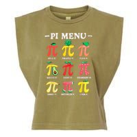 Pie Menu Funny Pi Day Pi 3.14 Math Teacher PI Symbol Pie Pun Garment-Dyed Women's Muscle Tee
