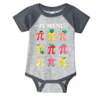 Pie Menu Funny Pi Day Pi 3.14 Math Teacher PI Symbol Pie Pun Infant Baby Jersey Bodysuit