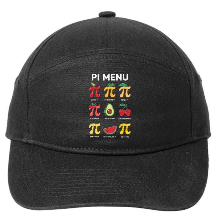 Pie Menu Funny Pi Day 3 7-Panel Snapback Hat