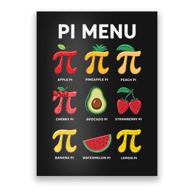 Pie Menu Funny Pi Day 3 Poster