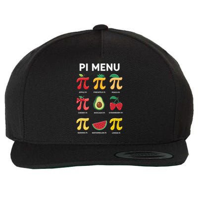 Pie Menu Funny Pi Day 3 Wool Snapback Cap