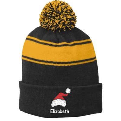 Personalized Matching Family Christmas Custom Stripe Pom Pom Beanie