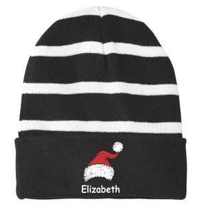 Personalized Matching Family Christmas Custom Striped Beanie with Solid Band