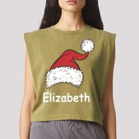 Personalized Matching Family Christmas Custom Garment-Dyed Women's Muscle Tee