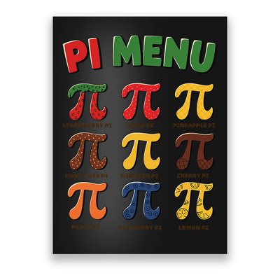 Pie Menu Funny Pi Day Pi 3 Poster