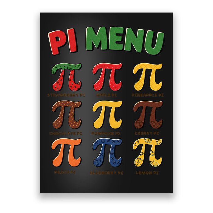 Pie Menu Funny Pi Day Pi 3 Poster