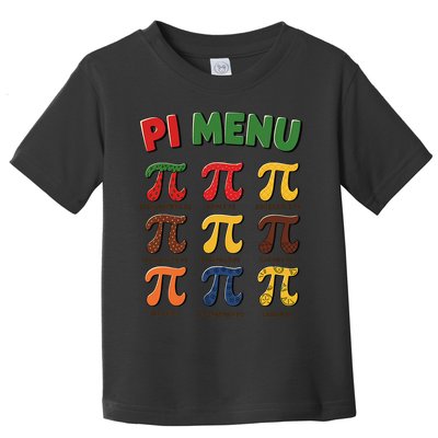 Pie Menu Funny Pi Day Pi 3 Toddler T-Shirt