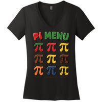 Pie Menu Funny Pi Day Pi 3 Women's V-Neck T-Shirt
