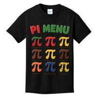 Pie Menu Funny Pi Day Pi 3 Kids T-Shirt