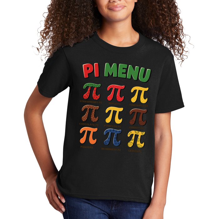 Pie Menu Funny Pi Day Pi 3 Kids T-Shirt