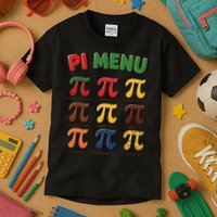 Pie Menu Funny Pi Day Pi 3 Kids T-Shirt