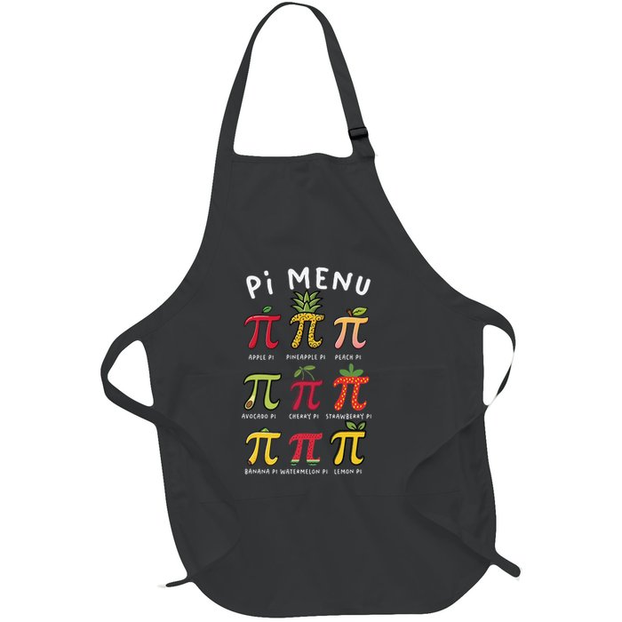 Pie Menu Funny Pi Day Pi 3 Full-Length Apron With Pockets
